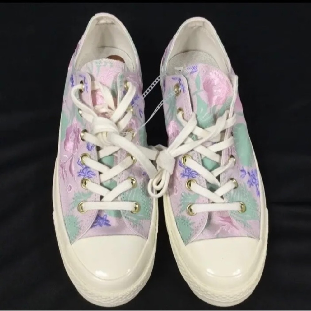 Converse Pastel Pink Mint Floral Low Top Sneakers
